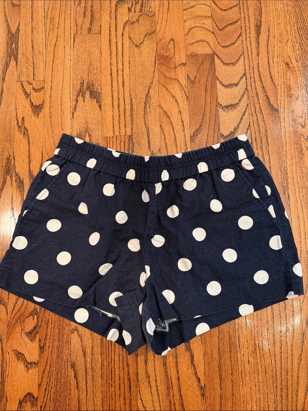 J. Crew Navy and White Polka Dot Shorts